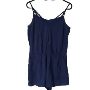 Navy Blue Strappy Romper – Size M